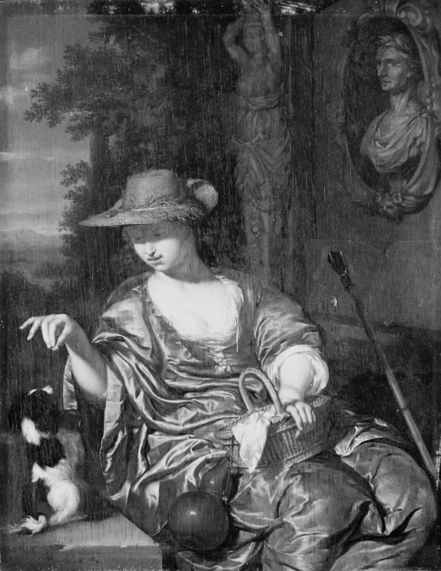 Una pastorella con un cane - Statens Museum for Kunst, Copenaghen